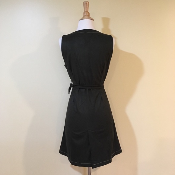 Deep Olive Sueded Sleeveless Midi Duster Vest - Picture 5 of 6